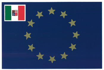Bandiera Adesiva Europa Italia Nautica Cm.11x16